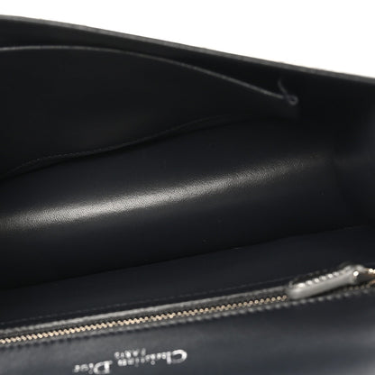 Christian Dior Metallic Patent Micro-Cannage Medium Diorama Flap Bag Silver