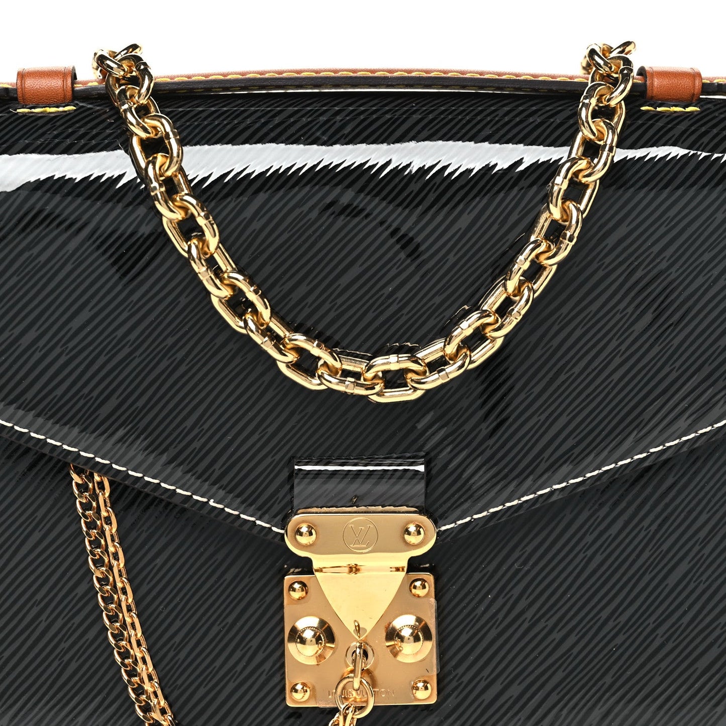 Louis Vuitton Shiny Epi Reverse Monogram Pochette Metis Mini Marine