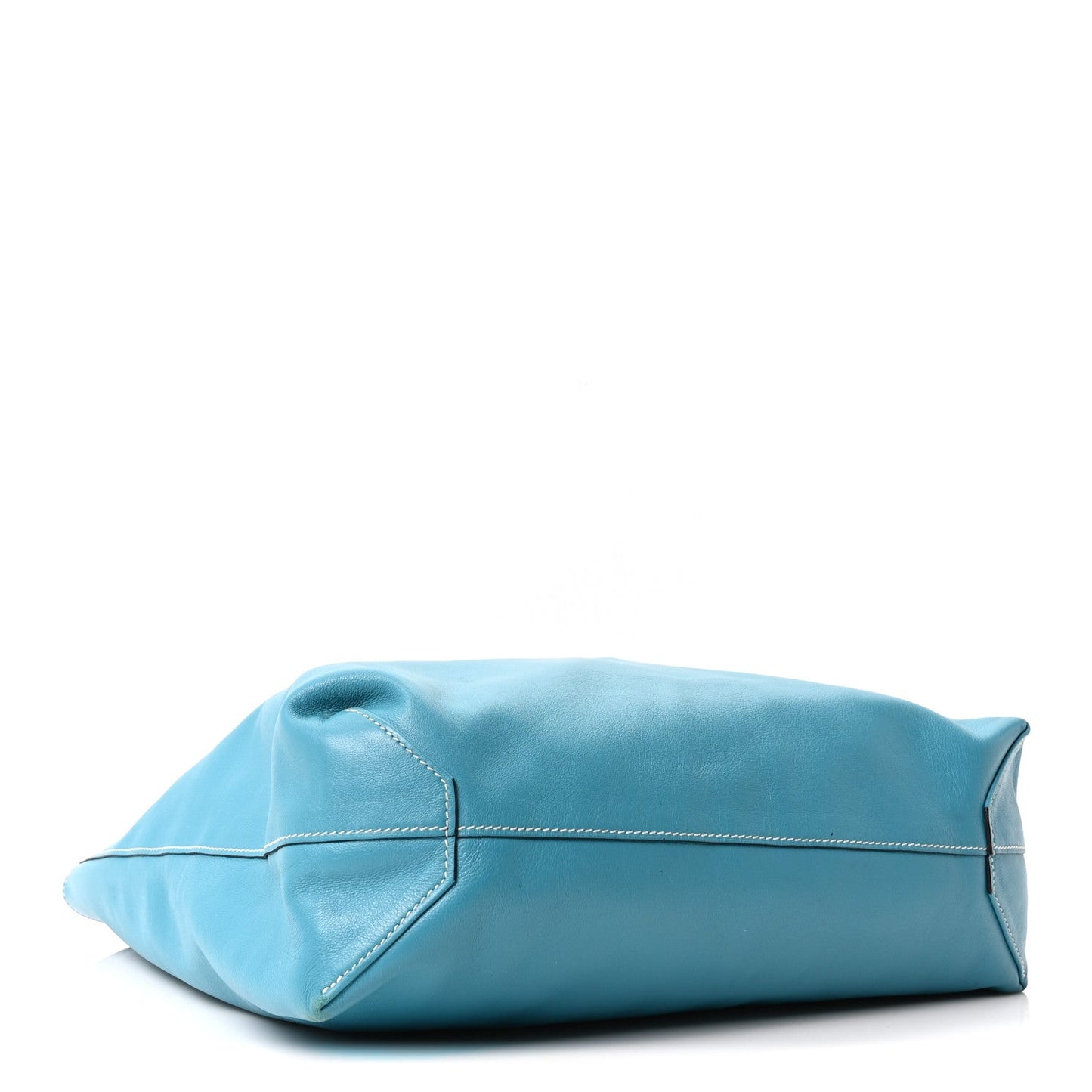 Hermes Veau Sikkim Double Sens 36 Reversible Tote Turquoise Gris Perle