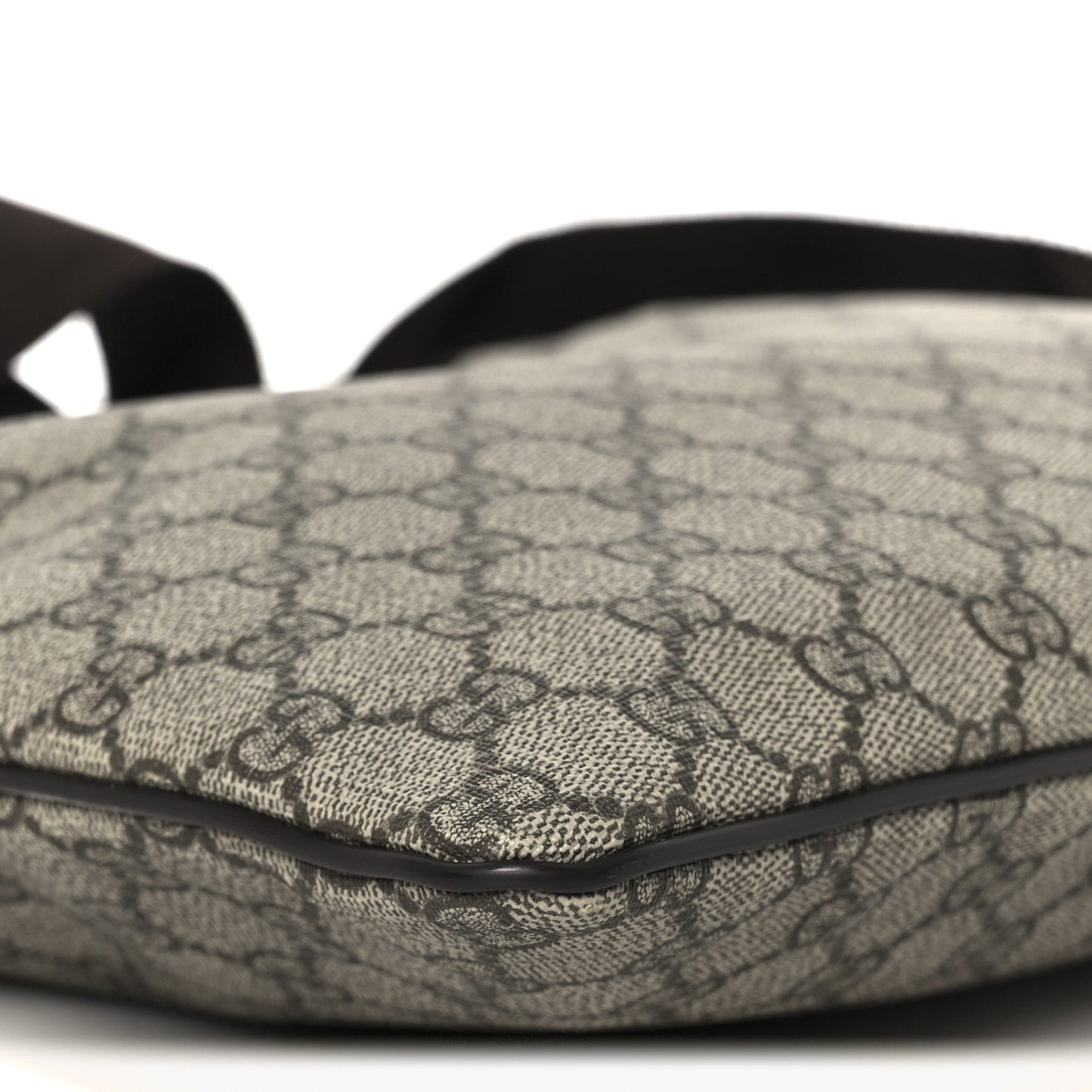 Gucci GG Supreme Monogram Medium Flat Messenger Bag Dark Brown