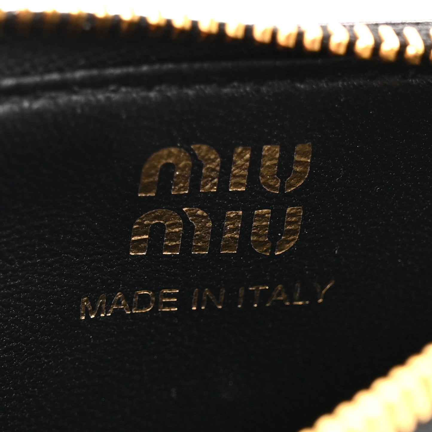 Miu Miu Nappa Old Zip Card Case Cafe