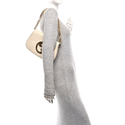 Gucci Roxy Calfskin Blondie Chain Shoulder Flap Bag Mystic White