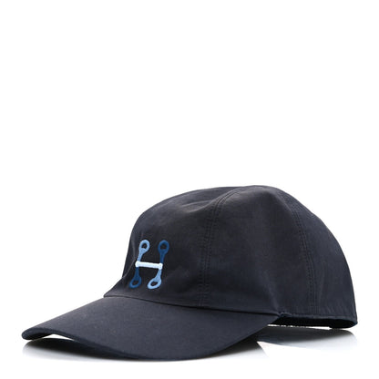 Hermes Cotton Canvas Miles H Mors Cap 58 Marine
