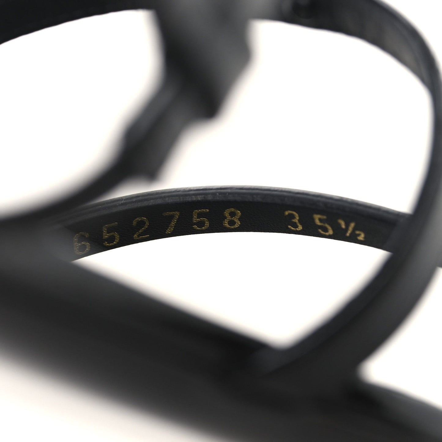 Saint Laurent Patent Calfskin Cassandra Monogram Sandals 35.5 Black