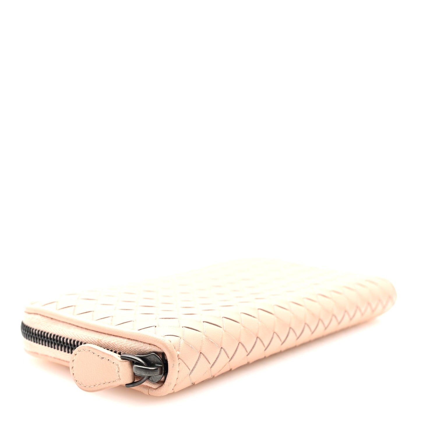 Bottega Veneta Nappa Intrecciato Zip Around Wallet Flamingo