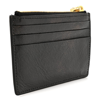 Miu Miu Nappa Old Zip Card Case Cafe
