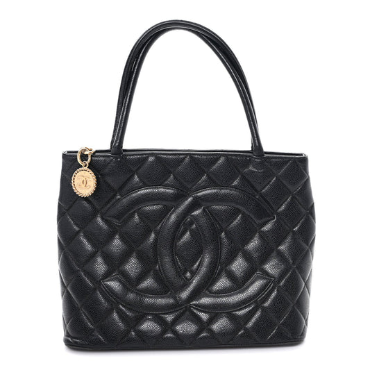 Chanel Caviar Quilted Medallion Tote Black
