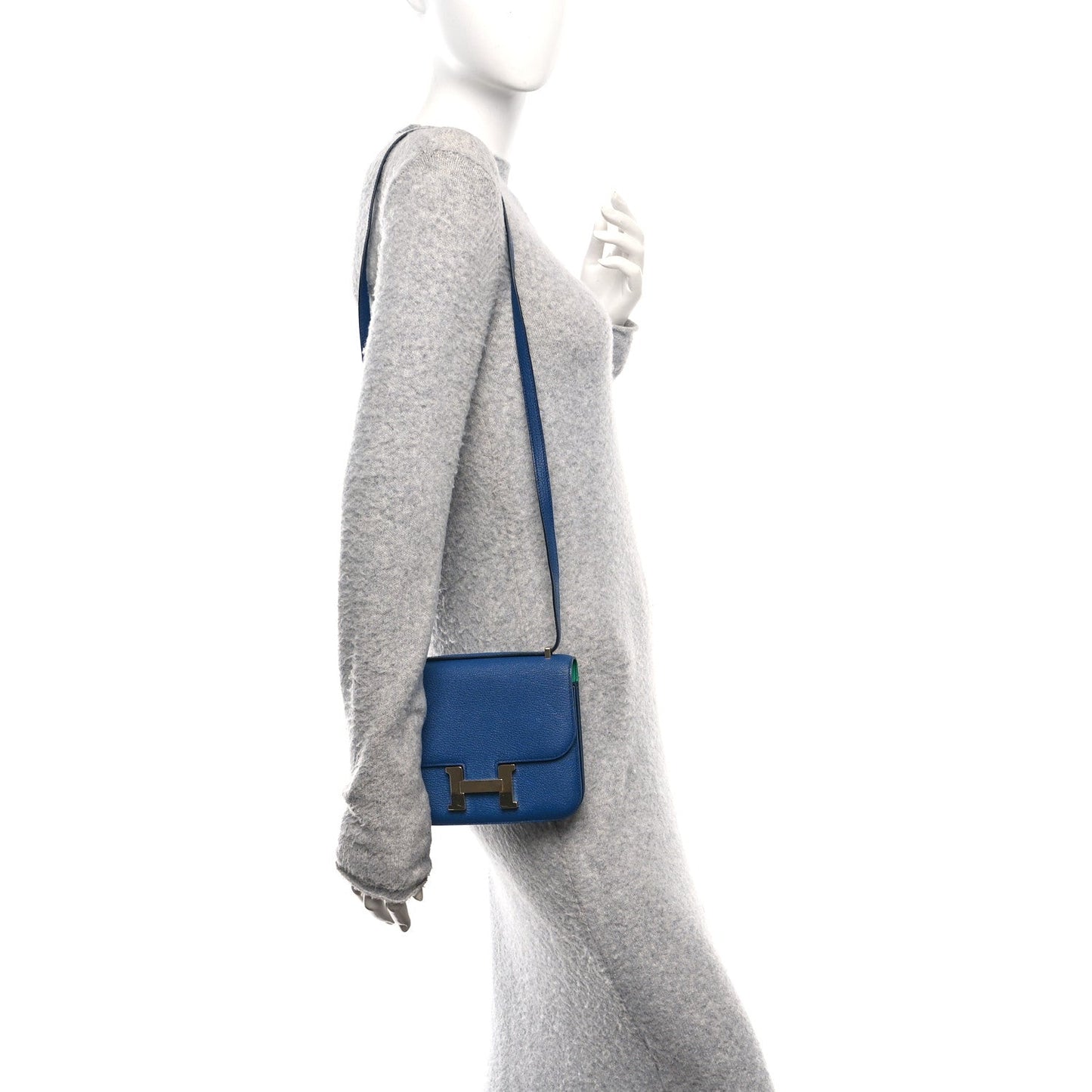 Hermes Chevre Mysore Verso Constance 18 Blue Saphir Menthe