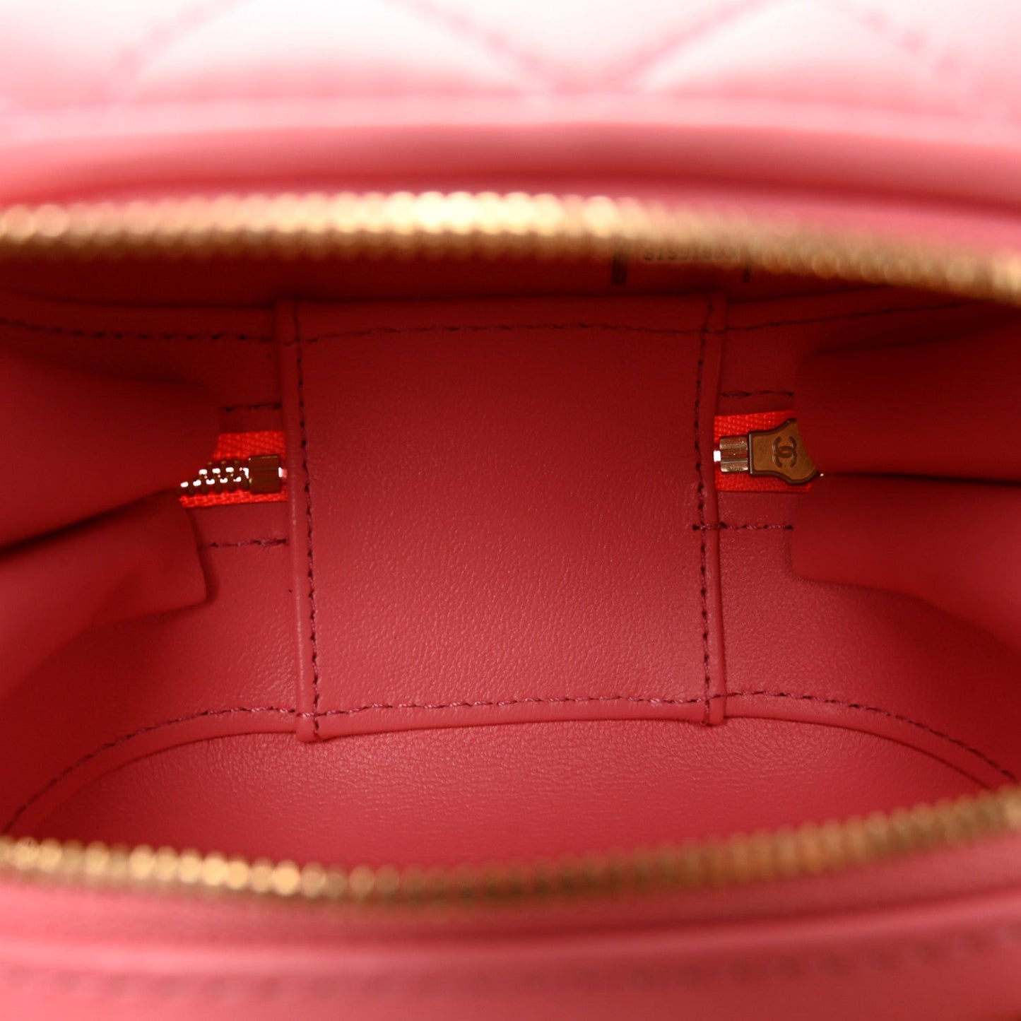 Chanel Lambskin Quilted CC Bubble Vanity Case With Chain Pink
