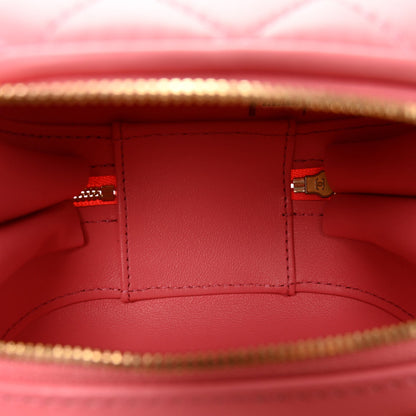 Chanel Lambskin Quilted CC Bubble Vanity Case With Chain Pink