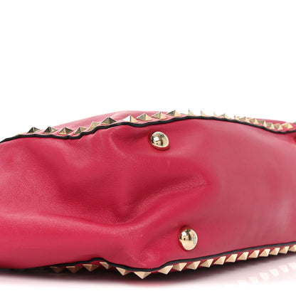 Valentino Garavani Vitello Small Rockstud Tote Cyclamin