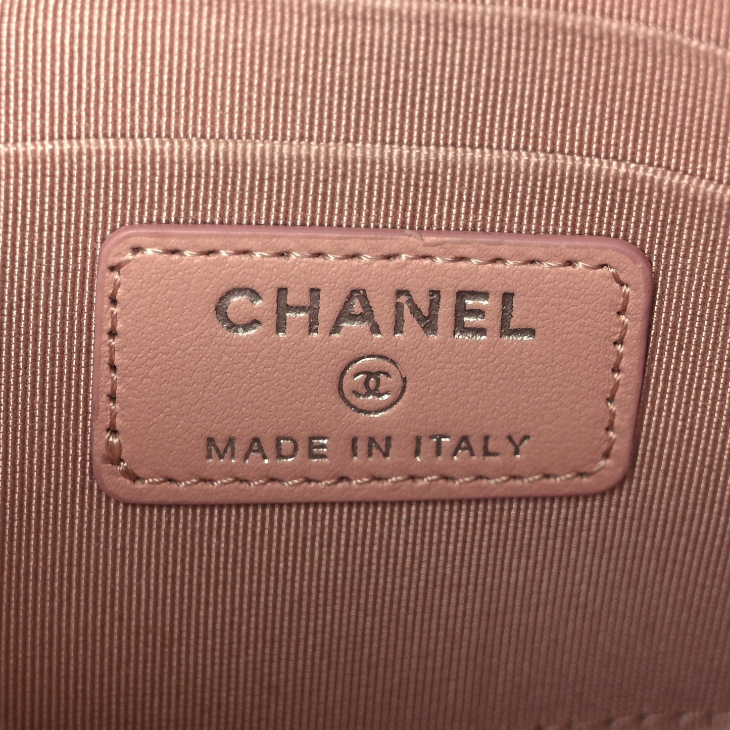 Chanel Aged Calfskin Quilted Gabrielle Zip Pouch Pink