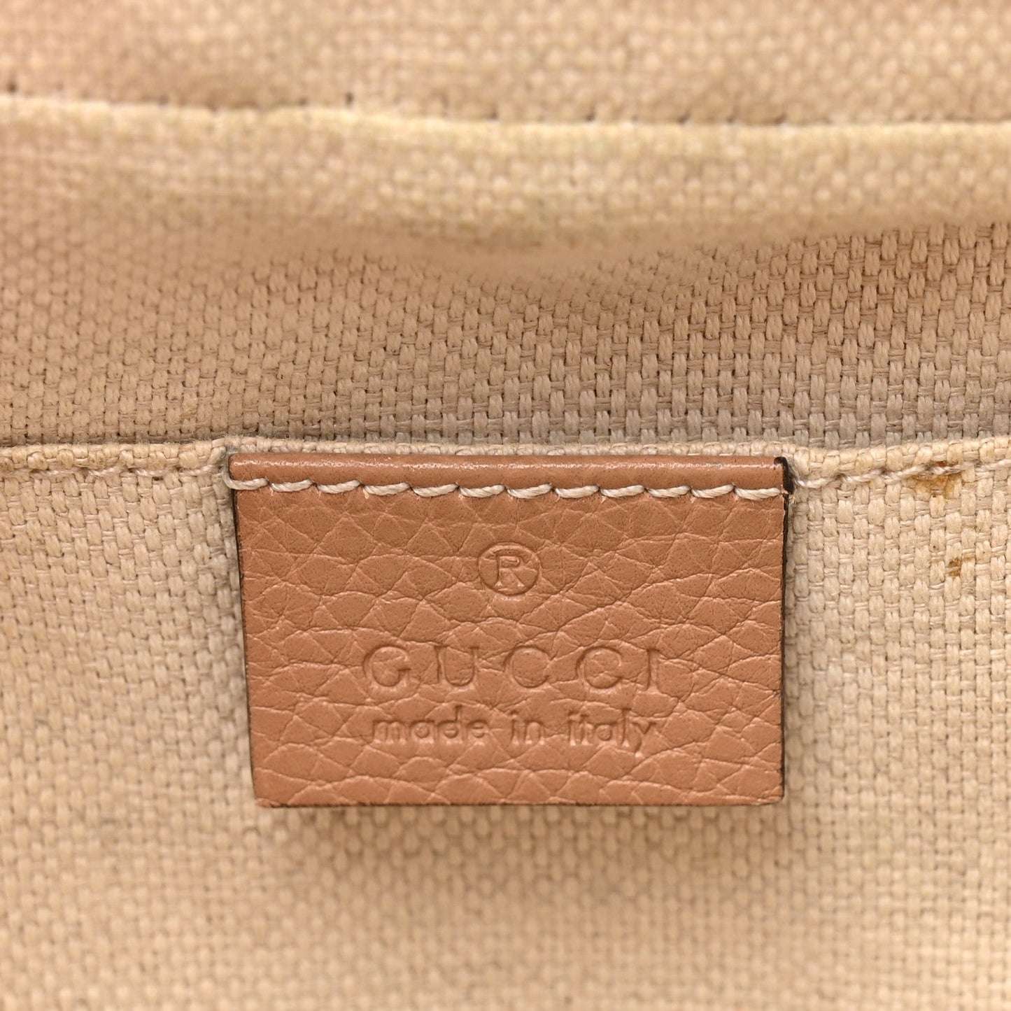 Gucci Pebbled Calfskin Small Soho Disco Bag Rose Beige
