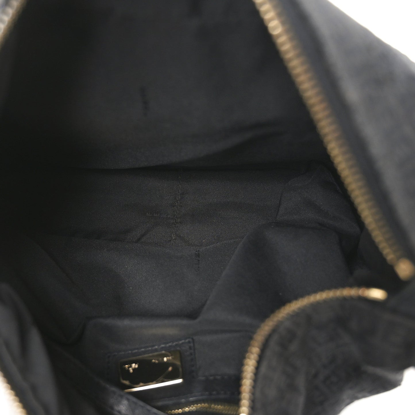 Fendi Zucchino Vitello Shoulder Bag Black