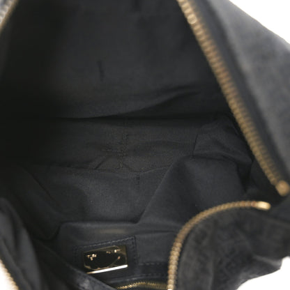 Fendi Zucchino Vitello Shoulder Bag Black
