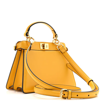 Fendi Shiny Nappa Petite Peekaboo I SEE U Satchel Mimosa