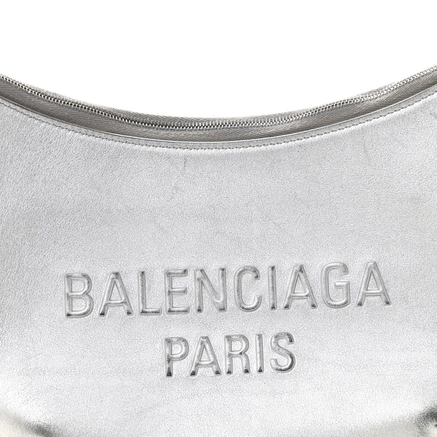 Balenciaga Metallic Calfskin Mary Kate Shoulder Bag Silver