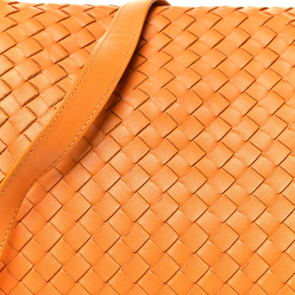 Bottega Veneta Nappa Intrecciato Drawstring Messenger Flap Orange