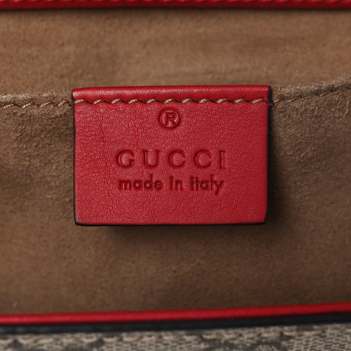 Gucci GG Supreme Monogram Calfskin Small Padlock Shoulder Bag Beige Hibiscus Red New Rosette