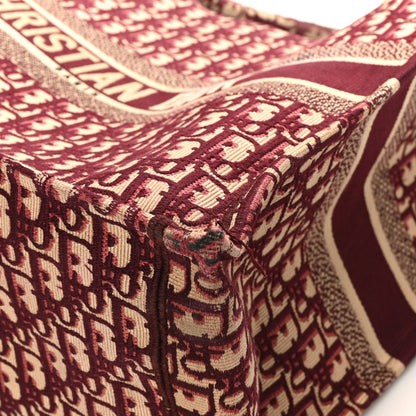 Christian Dior Oblique Large Book Tote Burgundy Multicolor