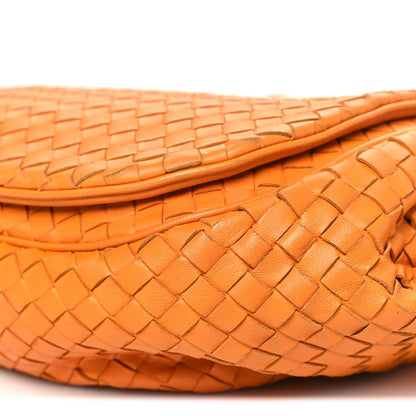 Bottega Veneta Nappa Intrecciato Drawstring Messenger Flap Orange