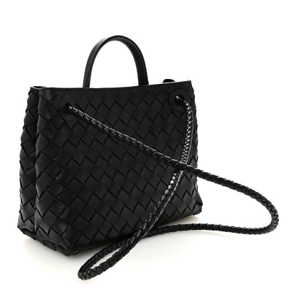 Bottega Veneta Nappa Intrecciato Small Andiamo Shoulder Bag Black