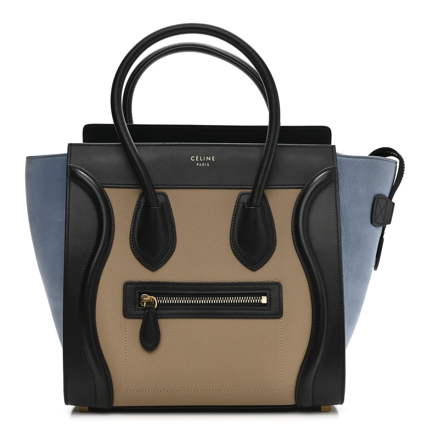 Celine Baby Grained Calfskin Nubuck Micro Tri-Color Luggage Medium Blue