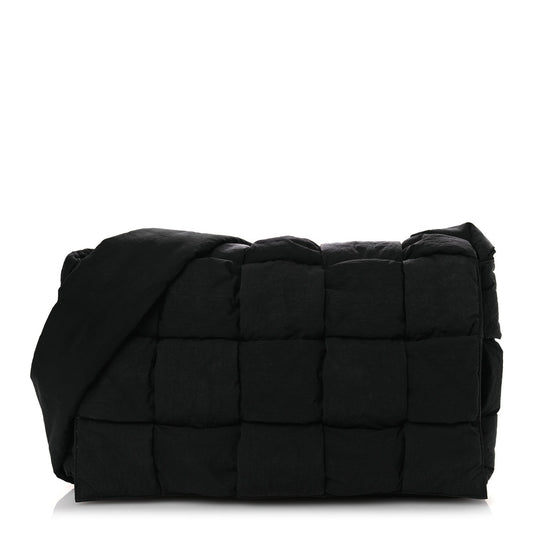 Bottega Veneta Nylon Intrecciato Padded Tech Maxi Cassette Bag Black