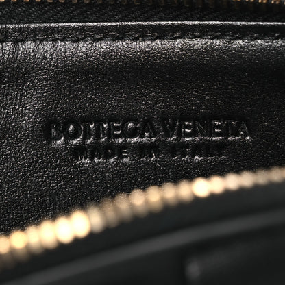 Bottega Veneta Lambskin Maxi Intrecciato Bill Pouch Black
