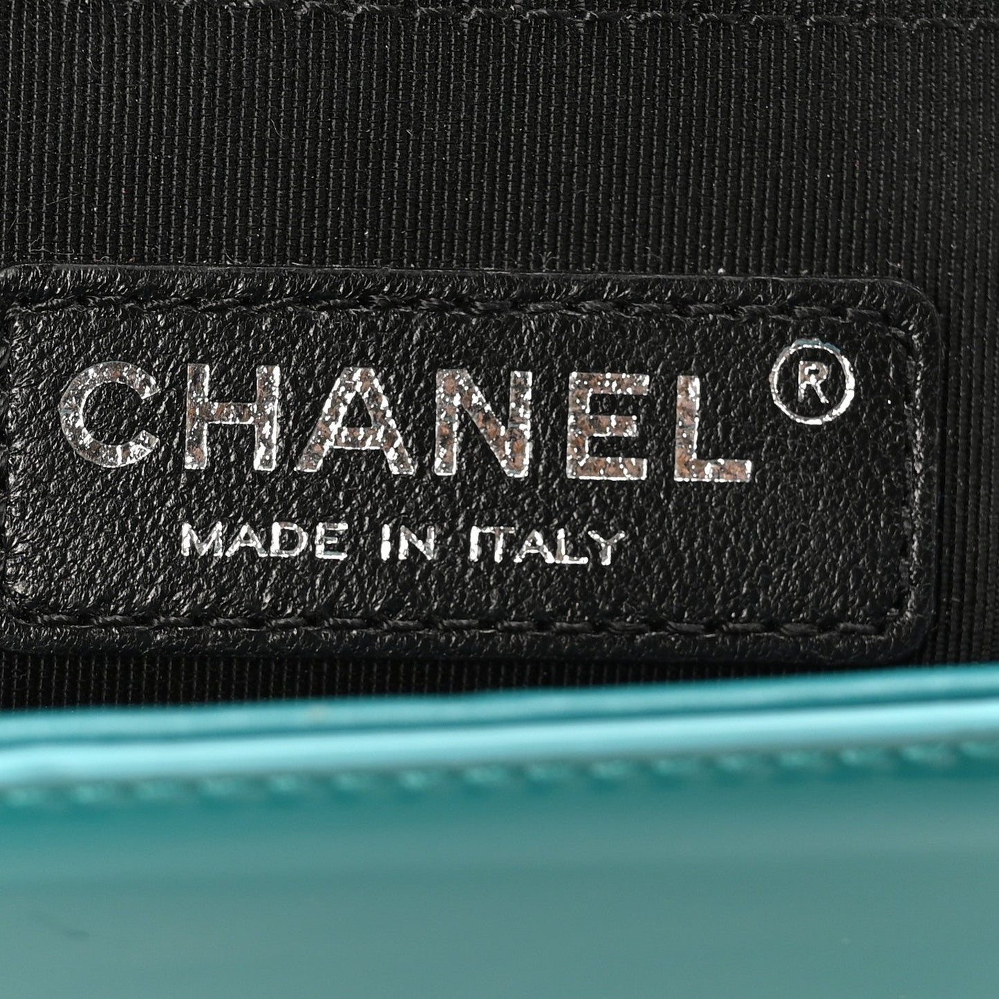Chanel Patent Calfskin Quilted Small Plexiglass Boy Flap Green