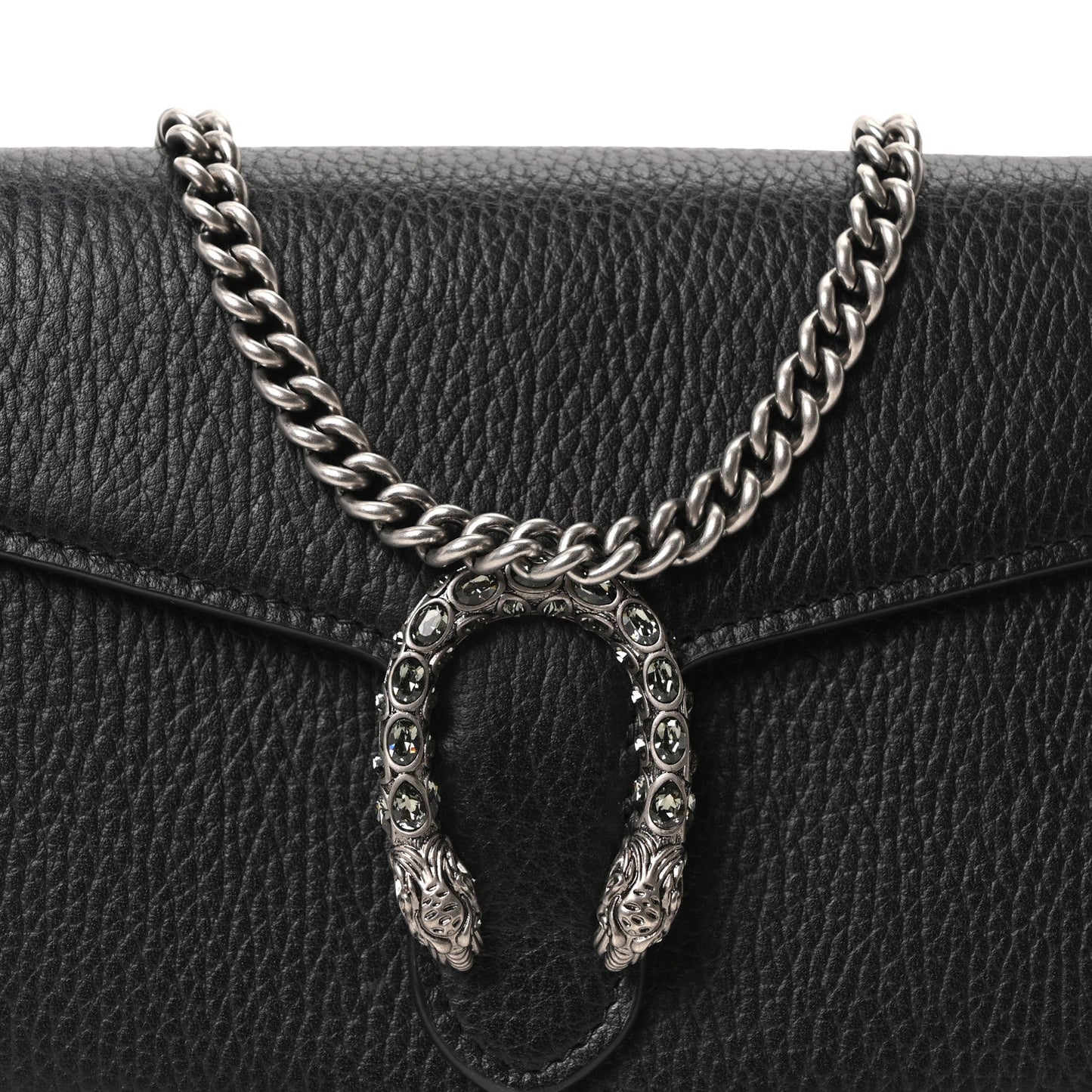 Gucci Calfskin Mini Dionysus Chain Wallet Black