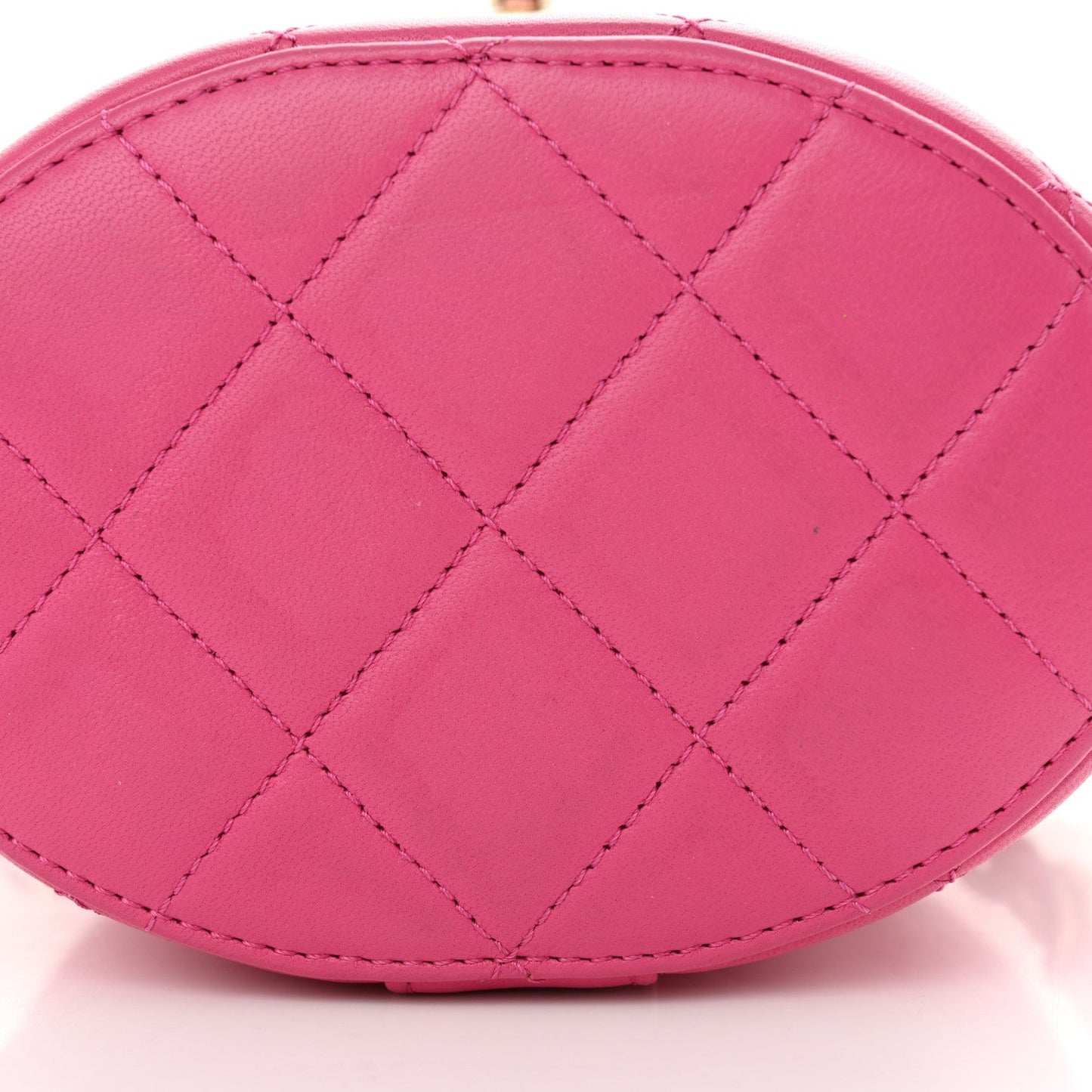 Chanel Lambskin Resin Elegant Chain Vanity Case Dark Pink