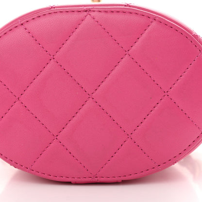 Chanel Lambskin Resin Elegant Chain Vanity Case Dark Pink