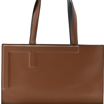 Fendi Vitello Bellagio Medium Fendi Flip Cognac Black