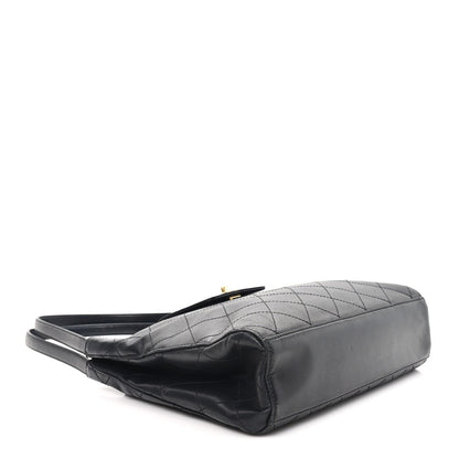 Chanel Lambskin Quilted CC Flap Shoulder Bag Black