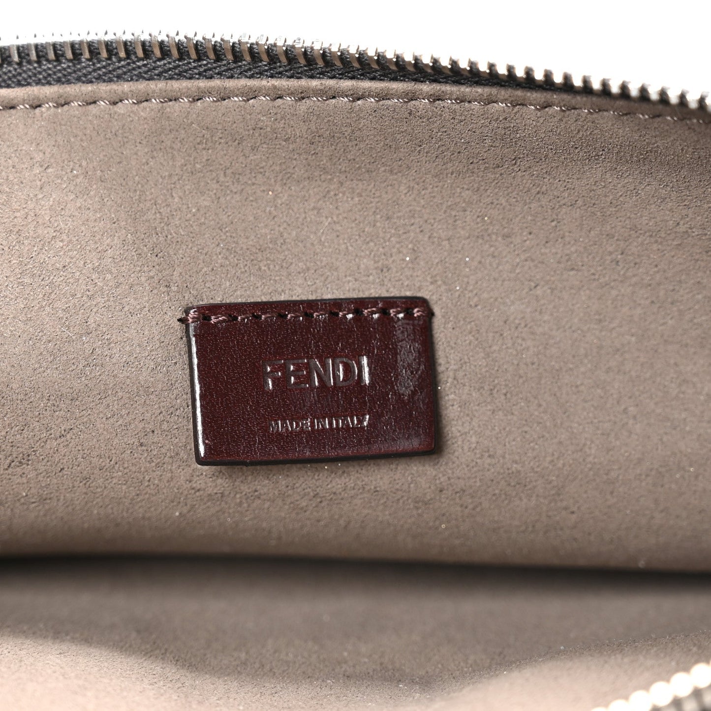 Fendi Cuoio Romano Logo Pouch Black