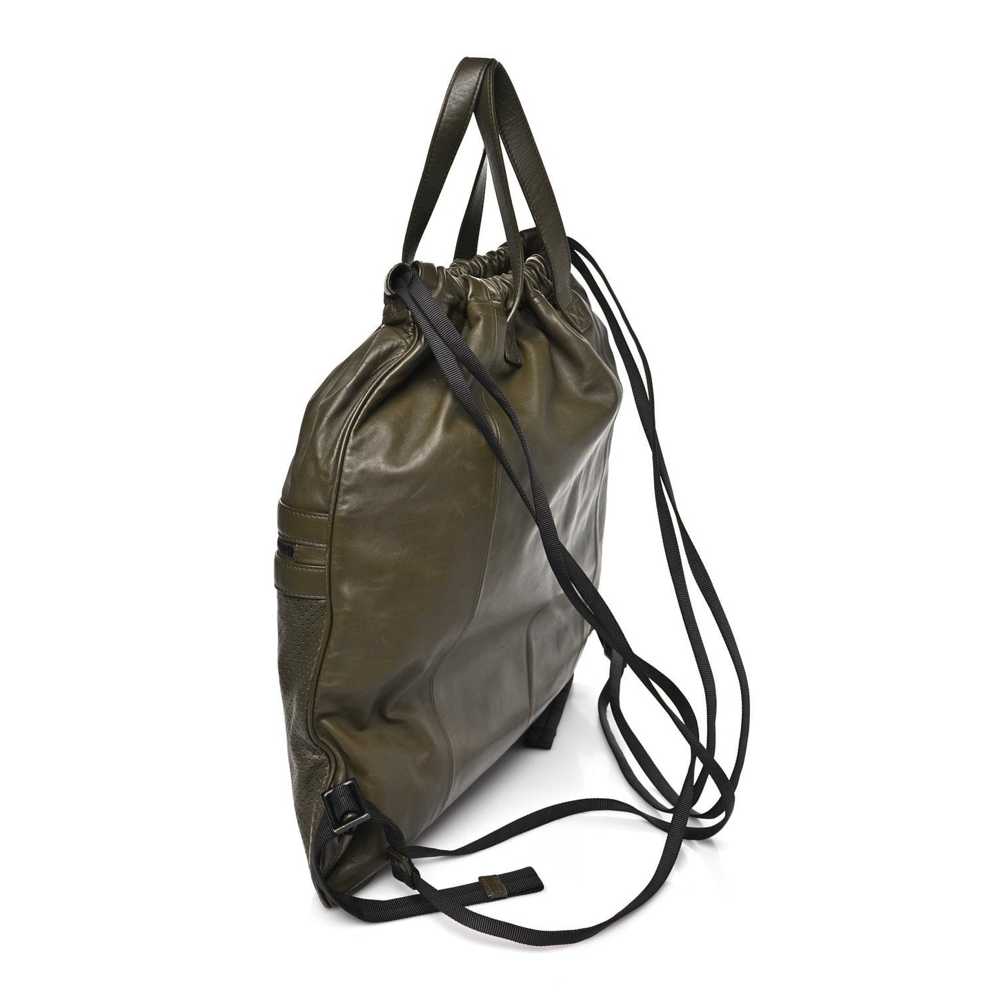 Bottega Veneta Nappa Perforated Leggero Drawstring Backpack Mustard
