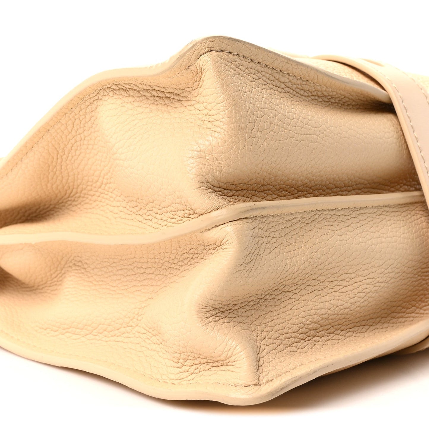 Chloe Shiny Grained Calfskin Medium Aby Day Shoulder Bag Blondie Beige