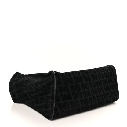 Valentino Garavani Toile Iconographe Goatskin Le Troisieme Shopping Bag Black