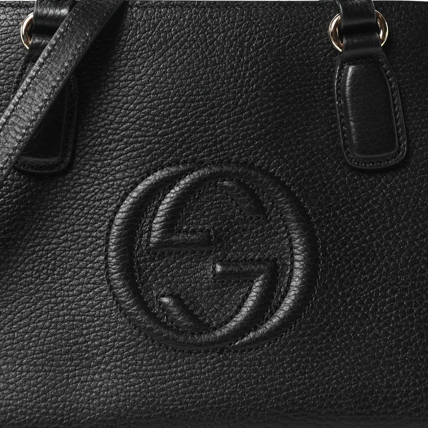 Gucci Dollar Calfskin Medium Soho Top Handle Satchel Black