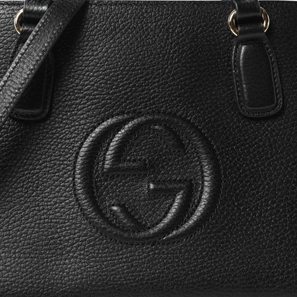 Gucci Dollar Calfskin Medium Soho Top Handle Satchel Black