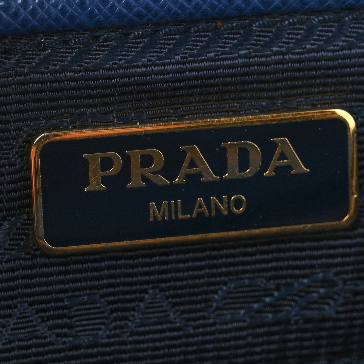 Prada Saffiano Mini Front Pocket Crossbody Bag Bleuette