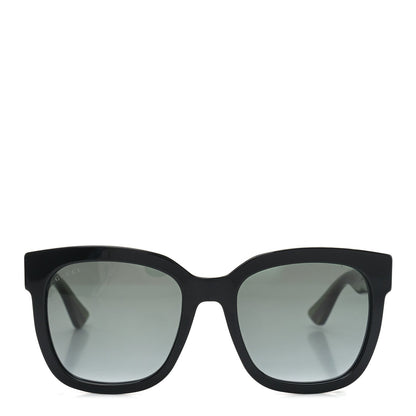 Gucci Acetate Square Frame Web Glitter Sunglasses GG0034S Black Green