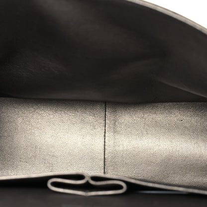 Chanel Metallic Lambskin Quilted Jumbo Double Flap Pewter