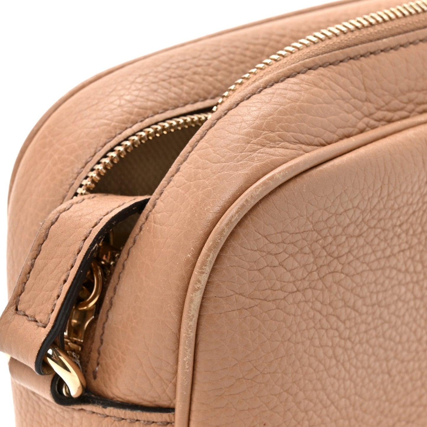 Gucci Pebbled Calfskin Small Soho Disco Bag Rose Beige