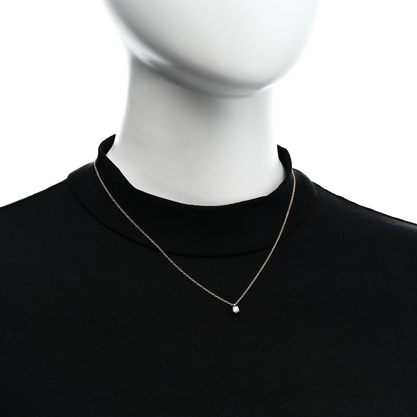 Tiffany 18K Rose Gold Diamond .17ct Solitaire Pendant Necklace