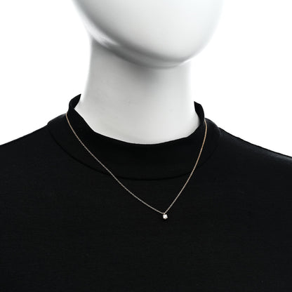 Tiffany 18K Rose Gold Diamond .17ct Solitaire Pendant Necklace