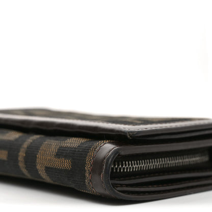 Fendi Zucca Compact Wallet Tobacco