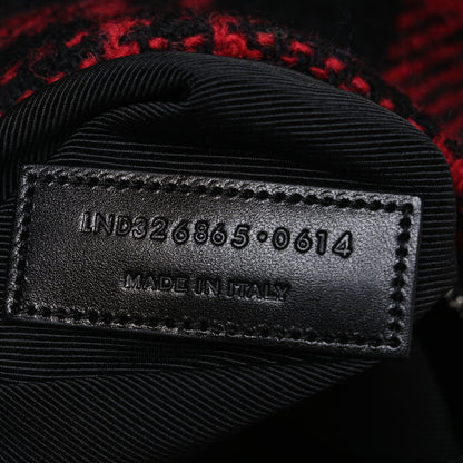 Saint Laurent Wool Tartan City Backpack Red Black