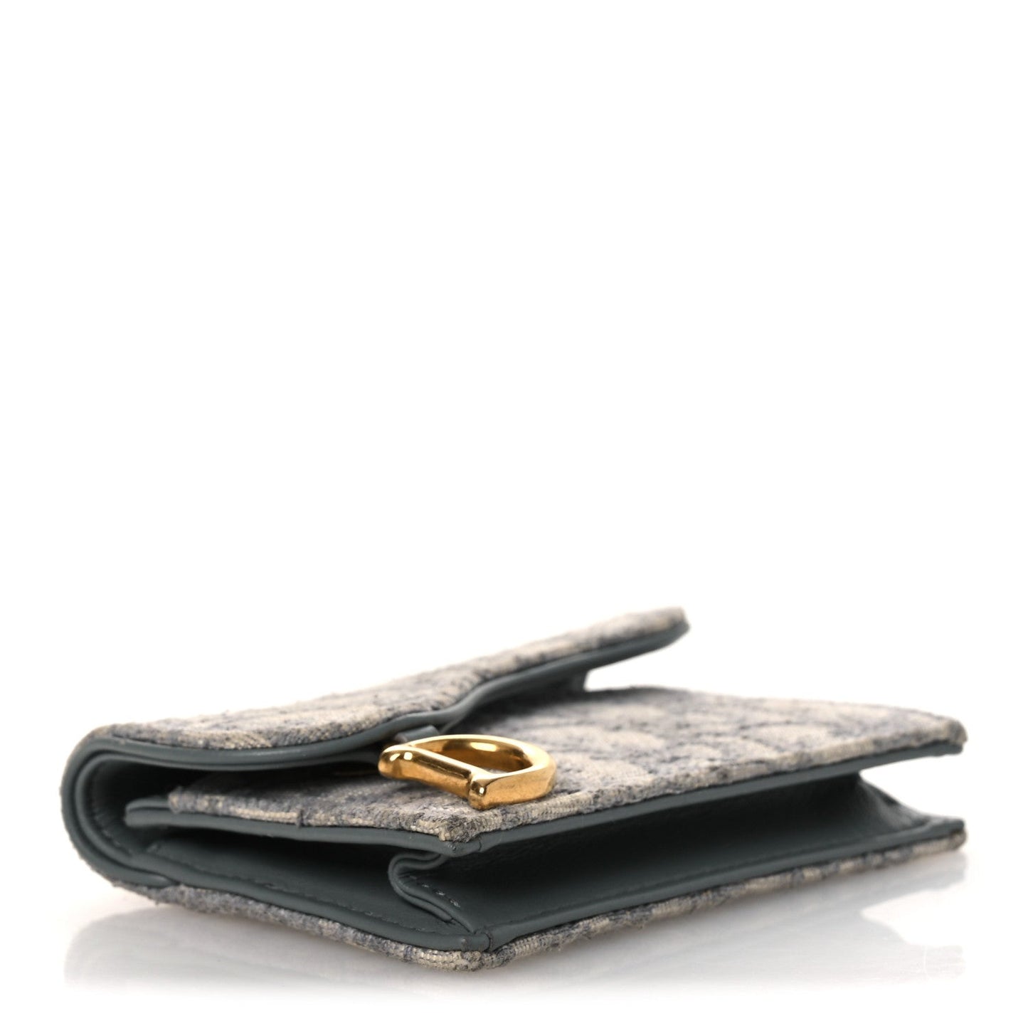 Christian Dior Oblique Saddle Bloom Card Holder Gray